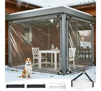 Lona Impermeable Transparente con Ojales 1x2m Lonas Impermeables Exterior PVC Tarp y Bordes Reforzados Duradera y Resistente al Desgarro para Porche Invernadero Balcón Porche Pergola