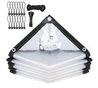 Lona Impermeable Transparente con Ojales de 1x3m, Lona Transparente Resistente al Agua para Exteriores, Muebles de Jardín o Terraza, Aislamiento de Plantas