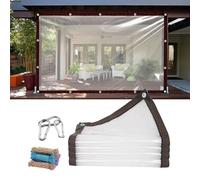 Lona impermeable transparente con ojales, material de polietileno duradero para protección al aire libre, jardinería y retención de calor