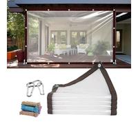 Lona impermeable transparente con ojales, material de polietileno duradero para protección al aire libre, jardinería y retención de calor