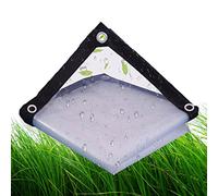 Lona impermeable transparente de 120 g/m², resistente para invernadero y uso en exteriores, cubierta protectora multiusos para plantas con ojales, resistente a la intemperie, protección duradera