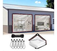 Lona Impermeable Transparente De Alta Resistencia con Ojales Reforzados, Cubierta Resistente A La Intemperie para Jardín, Cenador, Gallinero Y Camping Al Aire Libre. Clear, 7×15 FT