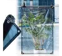 Lona Impermeable Transparente De Alta Resistencia Exteriores,Paneles Laterales Negros Transparentes De 0,35 Mm,Lona De PVC Plegable,para Terrazas/Jardín/Marquesinas,LxW-1.5x2m/4.9x6.6ft