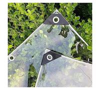 Lona impermeable transparente de PVC resistente de 420 g/m², 2 x 7 m, para muebles de jardín, barbacoas, terrazas y plantas, con ojales reforzados, protección contra la lluvia
