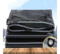 Lona Impermeable Transparente Negra 1,5 x 2,3 m,Lona Vidrio Blando para Exteriores con Ojales metálicos,para Cubierta Resistente al frío,Resistente a Intemperie.,W*H-1x3m