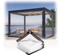 Lona Impermeable Transparente Plastico Invernadero Paño De Lluvia Lonas Plegables Resistente A Desgarros Cubierta Antipolvo con Ojales para Muebles De Jardín Piscina Coche(2x5m)