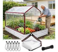 Lona Impermeable Transparente, Resistente Al Desgaste Y Al Desgarro, con Ojales De Aluminio para Jardín, Patio, Gallinero, Invernadero Y Mejoras del Hogar. Clear, 12×20 FT