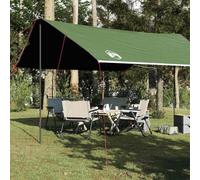 Lona Impermeable Verde 460x305x210 cm, Tela Oxford 210D con Revestimiento PU, Toldo Camping y Lona Camping, Resistente al Agua y UV, con Ojales y Postes, Ideal para Senderismo y Playa