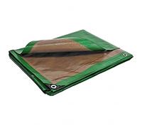 Lona jardín 6 x 10 m, 250 g/m² - lona madera - lona de protección plástico verde y marrón polietileno