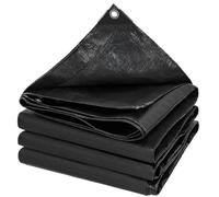 Lona Multiusos 300 x 360 cm Resistente a Las Heladas Lona de Construcción Varios Tamaños Distintos a Elegir para Jardín, Cenador, Camping, Muebles, Cobertizos, Negro