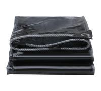 Lona negra transparente resistente de 3 x 3 m (9.8 pies x 9.8 pies) de PVC, impermeable, cubierta resistente a la intemperie para acampar al aire libre, jardín, patios, toldo y tienda de campaña, 400