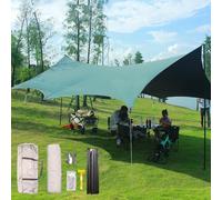 Lona para Tienda De Campaña 5.6x4.4m, Toldo De Refugio Impermeable, Rain Tarp Toldo Anti-Viento con Estacas + Cuerdas Tensoras para Camping Senderismo Backpacking Picnic (Color : Olive Green, Size :