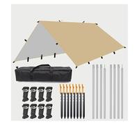Lona para Tienda de campaña Lona Impermeable de 19 Puntos for Colgar, Refugio Solar for Supervivencia, Playa, Carpa Sombra, toldo for Exteriores, mochilero, turista, 4 x, 3 Metros(Khaki Stlye 3,4x4m)