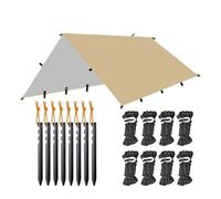 Lona para Tienda de campaña Lona Impermeable de 19 Puntos for Colgar, Refugio Solar for Supervivencia, Playa, Carpa Sombra, toldo for Exteriores, mochilero, turista, 4 x, 3 Metros(Khaki Stlye 2,3x4m)