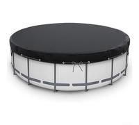 Lona pesada para piscina redonda negra resistente a los rayos UV (14 pies | Poliéster de 200 g/m², bordes con doble costura, resistente a desgarros, para piscinas redondas de 460 - 500 cm