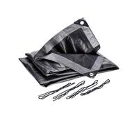 Lona Profesional de 8 x 10 m, 260 g/m², con Ojales (50 cm de Distancia), Impermeable, Resistente a los Rayos UV, Lavable, Lona de protección, Cubierta de Madera, para Muebles de jardín, Barco, Piscina
