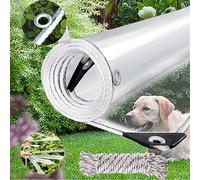 Lona Protección Transparente con Ojales, 0,35mm Espesor Lona de PVC Impermeable, Multiusos Toldo para Muebles, Piscina, Coche, Jardín, Incluyendo Cuerdas y Ataduras (2x2m)