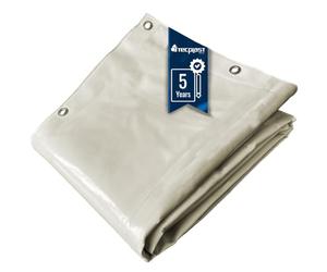 Lona PVC Impermeable 2x8 m Blanco Crema - Garantía de 5 años TECPLAST - LP506MU - Lona Exterior - Resistencia Anti-UV