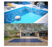 Lona Rectangular Premium Azul Para Piscina De Invierno Cubiertas De Seguridad Invernales Para Piscinas Al Aire Libre Triple Costura Y Permeable A La Lluvia(Green,Dia 2.7m(9ft))