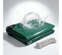 Lona Remolque 140 x 140 cm Máximo Rendimiento - Duradera Resistente a Los Rayos UV Desgarros, Multiusos, Impermeable Lona de Protección para Madera para Muebles Leña, Verde