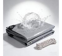 Lona Remolque 350 x 660 cm Máximo Rendimiento - Duradera Resistente a Los Rayos UV Desgarros, Multiusos, Impermeable Lona de Protección para Madera para Muebles Leña, Gris