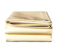 Lona Resistente Beige de 4 x 4 m, 420 g/m² - Toldo Impermeable para Muebles, jardín y Camping - Lona Gruesa con Ojales - Tamaño 4 x 5 m (Beige 3 x 5 m)