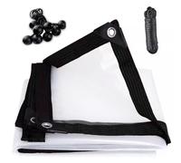 Lona resistente de PVC de 15 x 18 pies para cenador de patio, lona impermeable y resistente a la nieve con ojales y 1 rollo de cuerda para el suelo, lona transparente