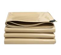 Lona Resistente e Impermeable de 4 x 4 m con Ojales para Camping y Muebles de jardín. Lona Impermeable para Suelo de Tienda de campaña de 0,40 mm de Grosor, Resistente, Color Beige (Beige 3 x 4 m