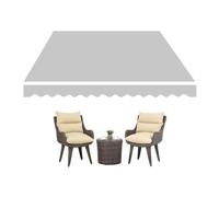 Lona retráctil de repuesto de 2 m a 5 m, tela de poliéster, color gris claro, impermeable y resistente a los rayos UV, perfecto para jardines y diciembre (250 x 200 cm)