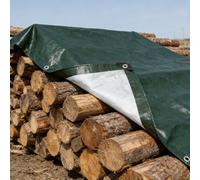 Lona Tarp 170 x 380 cm Impermeable y Antidesgarro Lona Multiusos Esquinas Reforzadas para Terrazas Muebles Leña Jardín Piscina Coche, Ejercito Verde