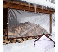 Lona Transparente 180 x 250 cm 80G ㎡, Resistente a Los Rayos UV y Polvo, Duradera Resistente a Desgarros, Multiusos, Lona Impermeable Exterior Transparente para Jardín, incoloro