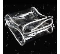 Lona Transparente 200 x 245 cm Impermeable, Rasgaduras, con Ojales Lona Transparente para Exteriores para Muebles de Jardín, Madera, Coche, Camping, Piscina, Blanco