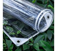 Lona Transparente, 3x2m 3x3m 4x4m 5x5m 8x8m 10x10m - Toldo Impermeable de PVC 14Mil Resistente, para Patio, Porche, Invernadero, Cubierta Exterior(4.5 x 9m)