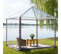 Lona Transparente 750 x 900 cm Protección contra La Lluvia Lonas Impermeables Transparente Exterior Resistente Al Polvo para Exteriores, Terraza, Gallinero, Balcón, A