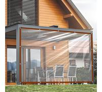 Lona transparente con ojales, 1,5 x 3 m, transparente para muebles de jardín, impermeable, resistente a la intemperie, transparente para protección contra las inclemencias del tiempo