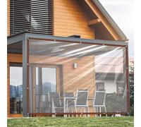 Lona transparente con ojales, 1,5 x 6 m, transparente para muebles de jardín, impermeable, resistente a la intemperie, transparente para protección contra las inclemencias del tiempo