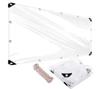 Lona Transparente con Ojales 110 x 125 cm Heavy Duty Transparent, Waterproof, Insulation Dustproof Plastic Rainproof Heavy Duty Tarpaulin Waterproof with Eyelets for Garden Furniture, A