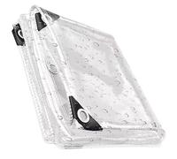 Lona Transparente con Ojales 120 x 465 cm Toldo Reforzado Impermeable Protección contra La Lluvia Varios Tamaños con Cuerda para Camping, Jardín, A