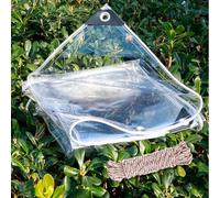 Lona Transparente con Ojales 125 x 220 cm, Heavy Duty Transparent, Waterproof, Insulation Dustproof Plastic Rainproof Heavy Duty Tarpaulin Waterproof with Eyelets for Garden Furniture, Sólido