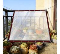 Lona Transparente con Ojales 160 x 410 cm, Transparente Impermeable, Reinforced PVC, Durable Tear Resistant Multipurpose, Clear Waterproof Tarpaulin with Eyelets for Outdoor Plants, A