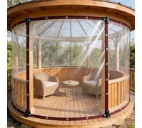 Lona Transparente con Ojales 2.4 x 2.7 m, Transparente Impermeable, Reinforced PVC, Durable Tear Resistant Multipurpose, Transparent Tarpaulin with Eyelets with Eyelets for Outdoor Plants, A