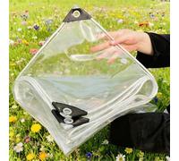 Lona Transparente con Ojales 220 x 265 cm Impermeable, Rasgaduras, con Ojales Lona Protección Transparente para Jardín, Balcón, Leña, Piscinia, Vehículos, Blanco