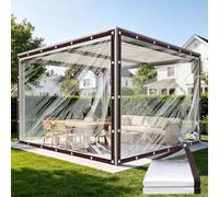 Lona Transparente con Ojales 250 x 460 cm Resiste Lluvia y Viento, Resistente a La Intemperie Toldo Impermeable Exterior, Lona para Muebles de Jardín para Cenadores, Leña, incoloro