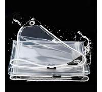 Lona Transparente con Ojales 265 x 320 cm Impermeable, Rasgaduras, con Ojales Lona Transparente Resistente Al Agua para Muebles de Jardín, Madera, Coche, Camping, Piscina, Blanco