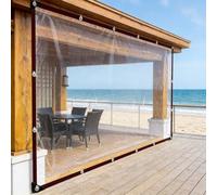 Lona Transparente con Ojales 280 x 400 cm, Thick Waterproof PVC, Multipurpose Awning, Rain Resistant, Strengthen Wind PVC Heavy Duty Tarpaulin with Eyelets for Outdoor Plants, A