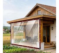 Lona Transparente con Ojales 280 x 620 cm, Thick Waterproof PVC, Multipurpose Awning, Rain Resistant, Strengthen Wind Lonas Impermeables Exterior Terraza with Eyelets for Garden Furniture, A