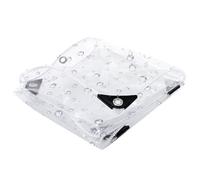 Lona Transparente con Ojales 320 x 410 cm con Ojales, Prueba de Viento, Impermeable Cubierta Transparente 400G ㎡ para Jardín, Balcón, Leña, Piscinia, Vehículos, Blanco