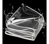 Lona Transparente con Ojales 320 x 410 cm Impermeable, Rasgaduras, con Ojales Lona Protección Transparente para Muebles de Jardín, Madera, Coche, Camping, Piscina, Blanco