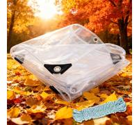 Lona Transparente con Ojales 8.4 x 8.4 m, Heavy Duty Transparent, Waterproof, Insulation Dustproof Plastic Rainproof Heavy Duty Tarpaulin Waterproof with Eyelets for Garden Furniture, A