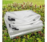 Lona Transparente con Ojales,Cortina Impermeable para Exteriores,Lona Plástico de PVC Suave como el Vidrio,para invernaderos de jardín, pérgolas y cenadores.,W*H-1.4x4m